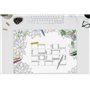 SIGEL HO580 Sous-main en papier, avec motifs imprimés, A2 (59.5 x 41 cm), noir et blanc, 20 feuilles