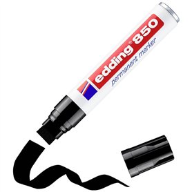 edding 850 Marqueur permanent - noir - 1 stylo - pointe biseautée 5-15 mm - pour des marquages larges - sèche vite