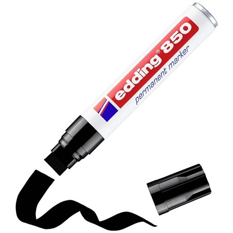 edding 850 Marqueur permanent - noir - 1 stylo - pointe biseautée 5-15 mm - pour des marquages larges - sèche vite