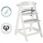 Chaise haute évolutive - ROBA - SIT UP CLICK & FUN - Plateau repas amovible - Hauteur réglable - Jusqu'a 70 Kg - Bois Laqué Blan