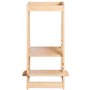 Tour d'apprentissage Montessori - ROBA - Bambou Certifié FSC - Réglable sur 3 niveaux de hauteur - Jusqu'a 80 Kg - Naturel