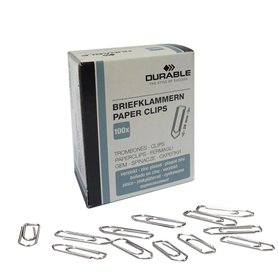 Durable 120625 Boîte de 100 Trombones 26 mm Zinc