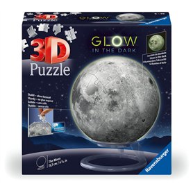 Ravensburger - 3D Puzzle Ball Moon Glow in the Dark