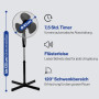 Clatronic Ventilateur sur pied Fan | silencieux | diamètre 40 cm | oscillation/rotation | hauteur et angle d'inclinaison réglabl