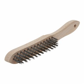 wolfcraft 2723000 Brosse à main 4 rangées/crin en Acier Ondulé