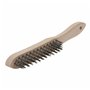 wolfcraft 2723000 Brosse à main 4 rangées/crin en Acier Ondulé