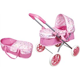 Landau COUFFIN. Le Berceau est Amovible. Hauteur de poignée 46 cm. pour bébé de Taille 40 cm (Non fourni). Tubes en métal. À Mon