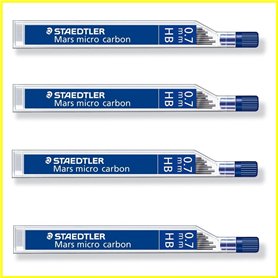 STAEDTLER Lot de 4 Etuis de 12 mines "Mars micro carbon" 0