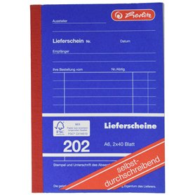 Herlitz Carnet de 202 x 40 feuilles A6 autocopiant
