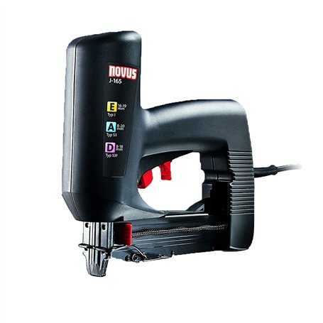 Novus Agrafeuse électrique professionnelle J-165 - Agrafeuse universelle à faible recul pour travaux & décoration - Cloueuse agr