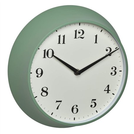 TFA Dostmann Horloge Murale Analogique Rétro 60.3540.04 Horloge Murale Radio-pilotée en Métal Vert (L) 270 x (b) 82 x (h) 270 mm