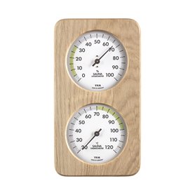 TFA Dostmann Hygromètre de sauna synthétique résistant à la chaleur en bois massif 131 x 34 x 240 mm (Helsinki (chêne)