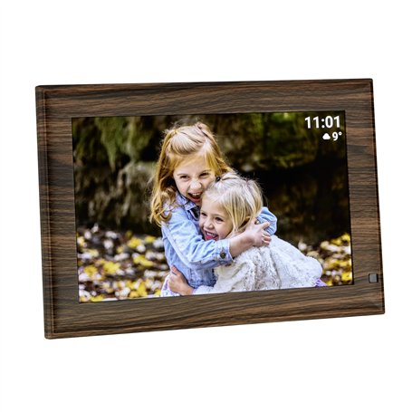 TFA Dostmann Cadre Photo numérique Wi-FI 37.1001 avec Application Frameo - 10" - Capteur de Mouvement - Écran Tactile - USB et M