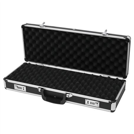 HMF 14433-02 Valise en Aluminium pour Armes à feu avec Serrure à Combinaison | 62 x 26 x 12 cm | Noir