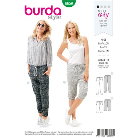 Burda B6659 Patron de Couture Pantalon Papier Blanc 19 x 13 x 1 cm