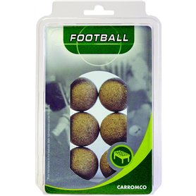 Carromco - 62206 - Lot de 6 Balles de Baby-Foot Coloris Naturel