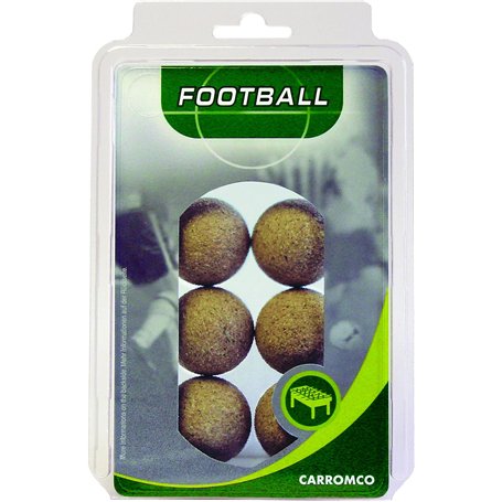Carromco - 62206 - Lot de 6 Balles de Baby-Foot Coloris Naturel
