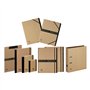 Pagna Classeur à pupitres pur 12 compartiments en caoutchouc noir recyclé recouvert de papier kraft naturel