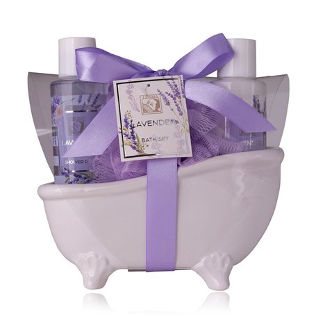 Accentra Set cadeau de douche pour femmes LAVANDE - Set de 3 pièces gel douche
