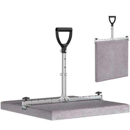 Langfit Lève-plaque - rückenfreundlich par 3 positions de poignée réglable en hauteur - 30 à 62 cm - schonend pour dos et les ha