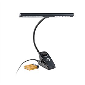 K&M 12295 Lampe pour pupitre de musique Dimmer Light Schwarz - Abat-jour 30 cm - Clip avec col de cygne