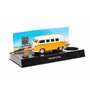 Franzis- Calendrier de l'Avent VW Bulli T1, kit de Construction de véhicule à l'échelle 1:43, Module sonore et Livre d'accompagn