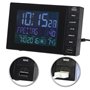 infactory Réveil Digital Radio-piloté avec thermomètre et Port USB 2A