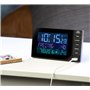 infactory Réveil Digital Radio-piloté avec thermomètre et Port USB 2A