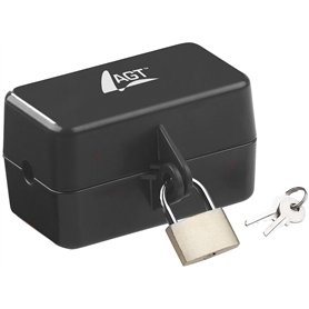 AGT Boîtier de protection avec cadenas pour fiche d'alimentation électr...
