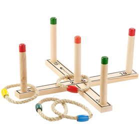 Playtastic Jeu en Bois de Lancer d'anneaux