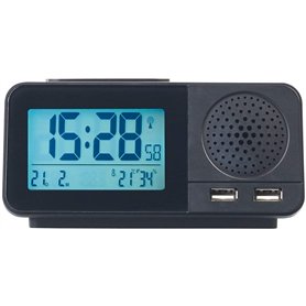 Auvisio Radio-réveil radio-piloté avec hygromètre / thermomètre / chargement USB