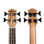CASCHA Ukulélé Basse, U-Basse en acajou avec cordes Aquila Thundergut, micro, accordeur intégré et Gigbag
