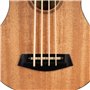 CASCHA Ukulélé Basse, U-Basse en acajou avec cordes Aquila Thundergut, micro, accordeur intégré et Gigbag