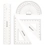 Westcott E-10303 00 Lot de 4 mathématiques en plastique transparent