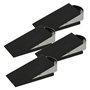 Westcott E-19003 00 Lot de 4 butoirs de porte en forme de cale avec poignée en acier inoxydable Noir 12 x 5 x 3 cm