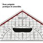 Westcott Géodésique 22 cm avec poignée amovible | Géodésique transparente en plastique avec graduation rouge | Échelle technique