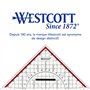 Westcott Géodésique 22 cm avec poignée amovible | Géodésique transparente en plastique avec graduation rouge | Échelle technique