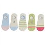 ThiCc Lot de 5 paires de chaussettes invisibles pour femme - Motif animal de dessin animé brodé - Avec talon en silicone antidér