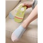 ThiCc Lot de 5 paires de chaussettes invisibles pour femme - Motif animal de dessin animé brodé - Avec talon en silicone antidér
