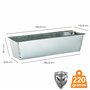 Lot de 6 pots de fleurs en zinc pour palettes européennes 38 x 13 x 9 cm