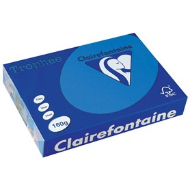 Clairefontaine Trophee Ramette de 250 feuilles papier couleur 160 g A4 Bleu turquoise