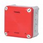 Boîte de dérivation FR 85x85x54mm membrane de perforation IP66 PS gris rouge éclairage de sécurité