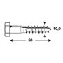 Connex KL3141050 Vis à bois 6 pans galvanisés 1000 g 10 x 50 mm
