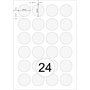 Étiquettes rondes de 40 mm de diamètre - 2400 pastilles autocollantes blanches - 40 mm - Sur feuille A4