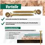 Ensemble de vis à tête fraisée PARCO 4900 - Pour aggloméré - Jaune - Tête Torx pour embout TX 890P109