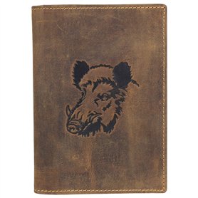 Greenburry Vintage Porte-cartes pour pièce d'identité motif sanglier cuir 12 cm