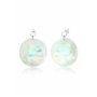 Elli Boucles d'Oreilles Disque de Nacre Boucles d'Oreille Femme - (925/1000) Argent