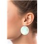 Elli Boucles d'Oreilles Disque de Nacre Boucles d'Oreille Femme - (925/1000) Argent