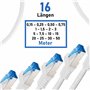 BIGtec cable ethernet 10 pièces - 0,15m CAT 7 cable rj45 15 centimètre LAN câble internet gigabit CAT7 Câble réseau blanc