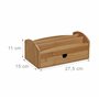 Relaxdays Distributeur de bureau 4 compartiments 1 tiroir porte-crayons bloc-notes organiseur fournitures HxlxP: 11 x 27, 5 x 15